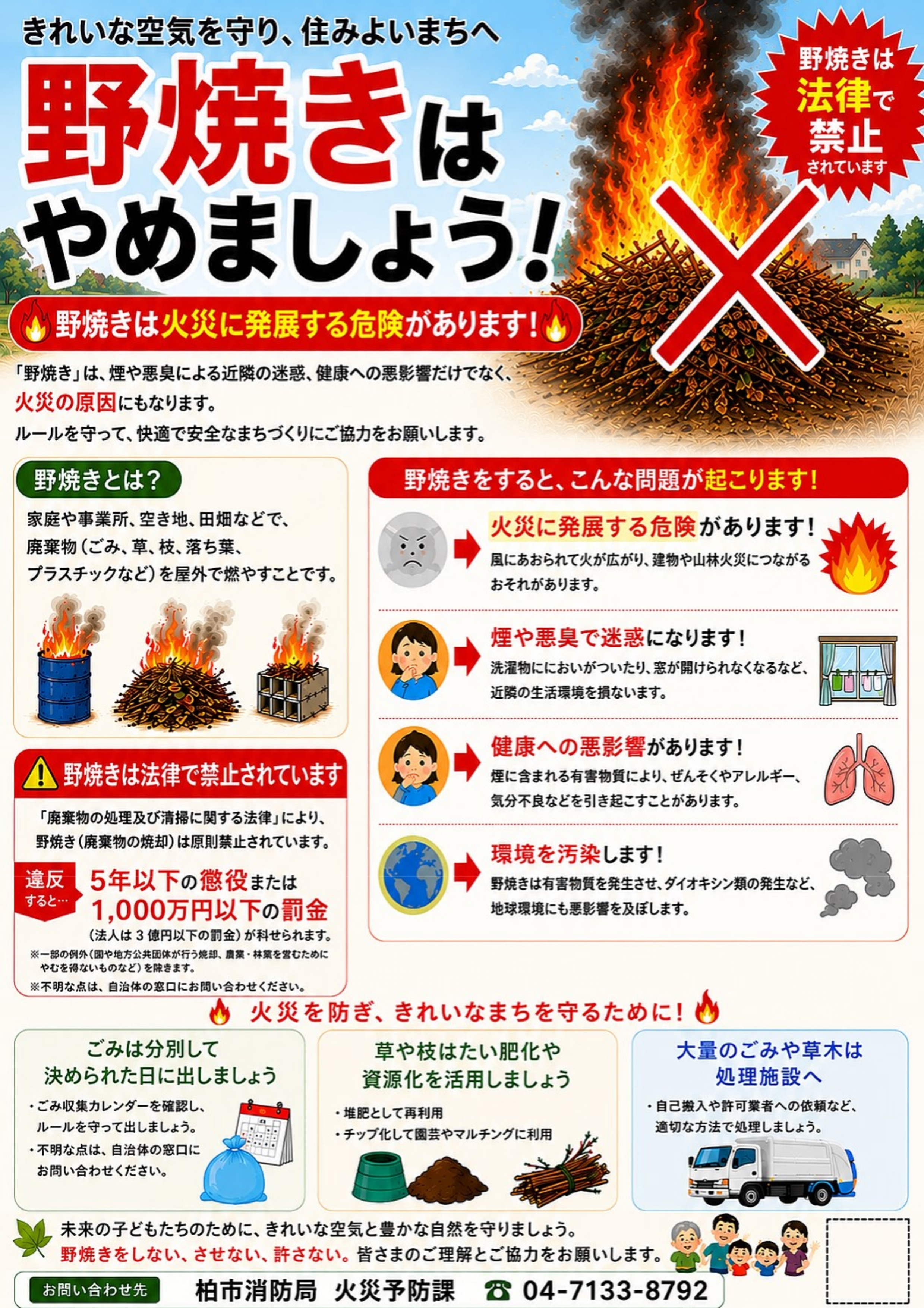 野焼きはやめましょう